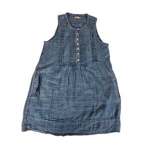 Faherty Isha Knee Length Dress in Indigo Denim Size L